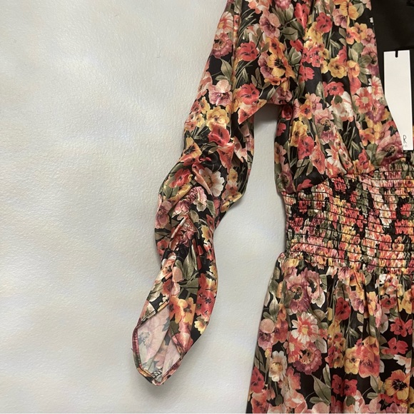 NSR Valerie Long Sleeve Dress In Coral Multicolor - New With Tag - Reemoly - Picture 10 of 10